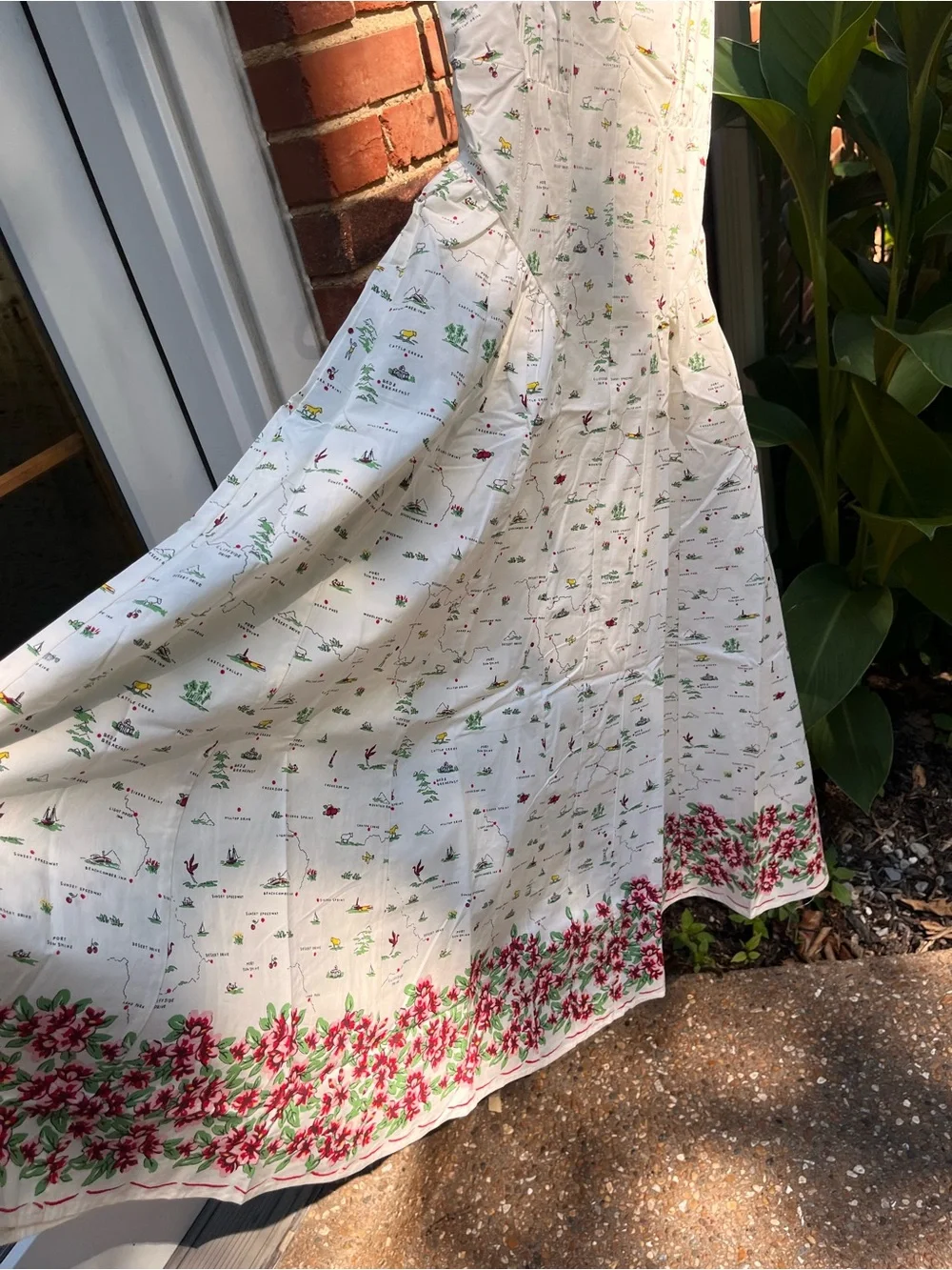 J Crew V-Neck Dress in Map Print NWT